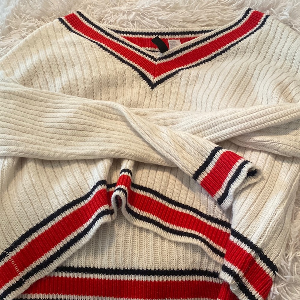 white sweater